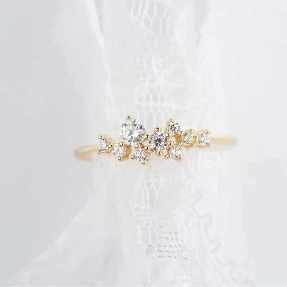 Dainty Zircon & Gold Colored Ring - Picture 2 of 6